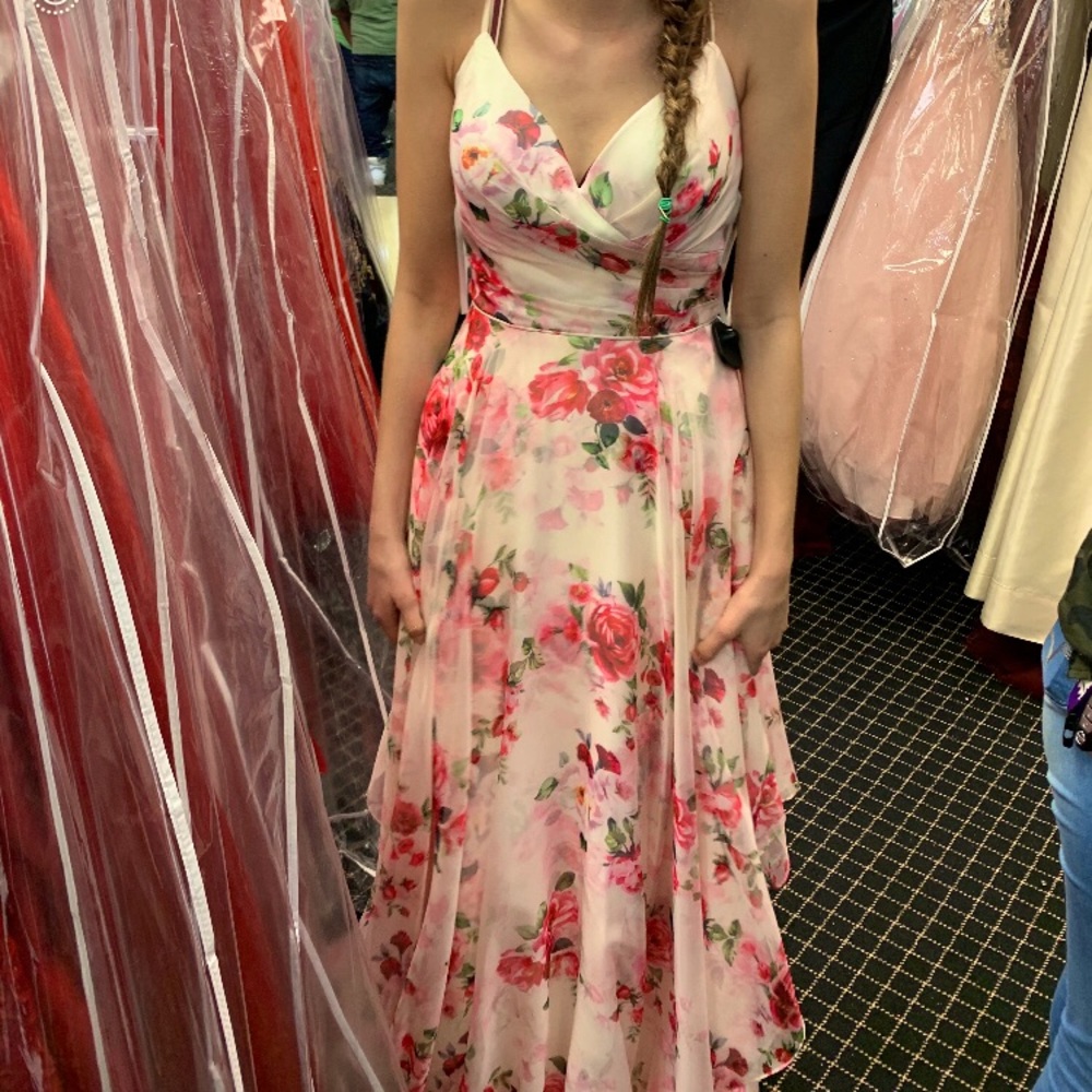Floral Prom dress cross strap back NEW UNUSED